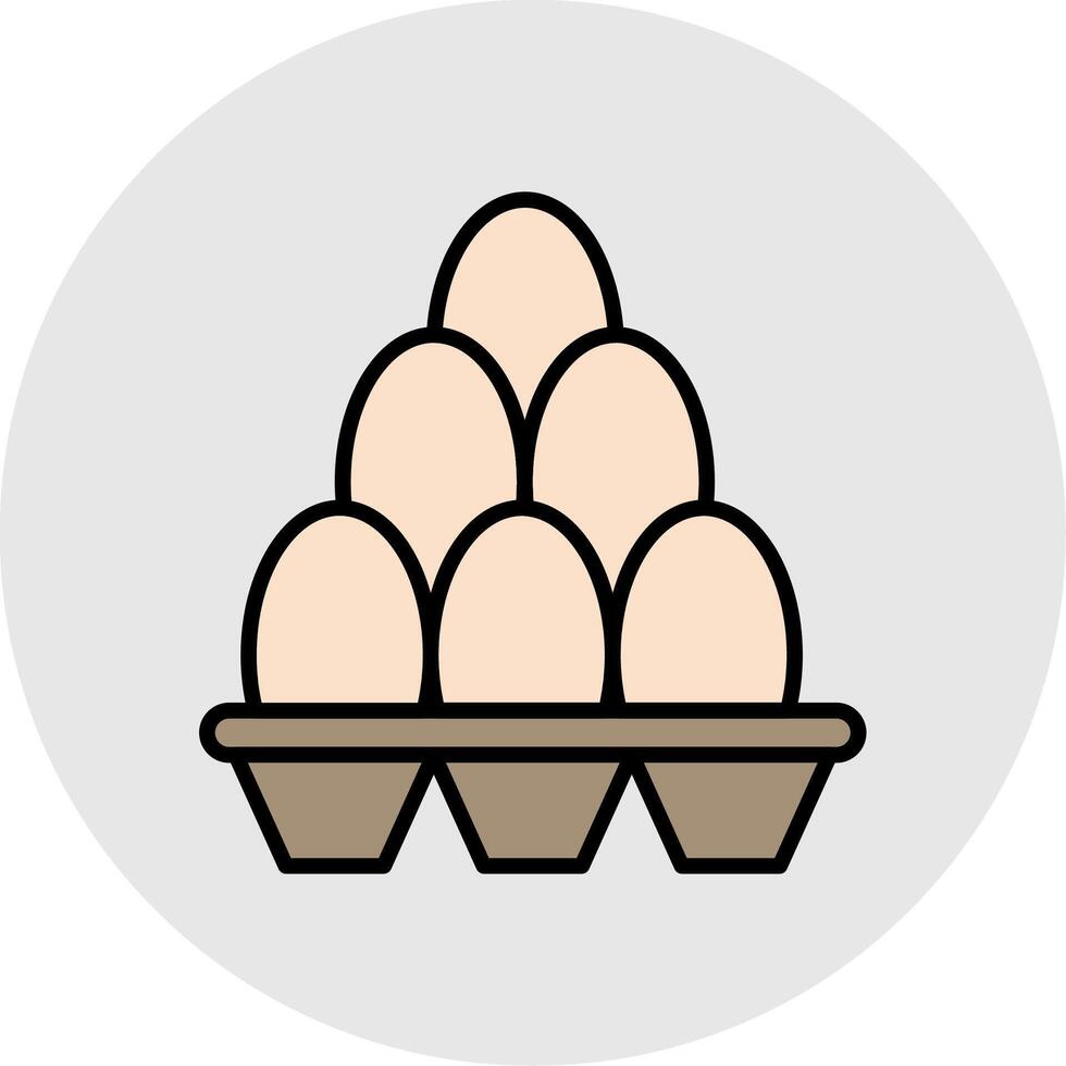 Egg Carton Line Filled Light Circle Icon vector