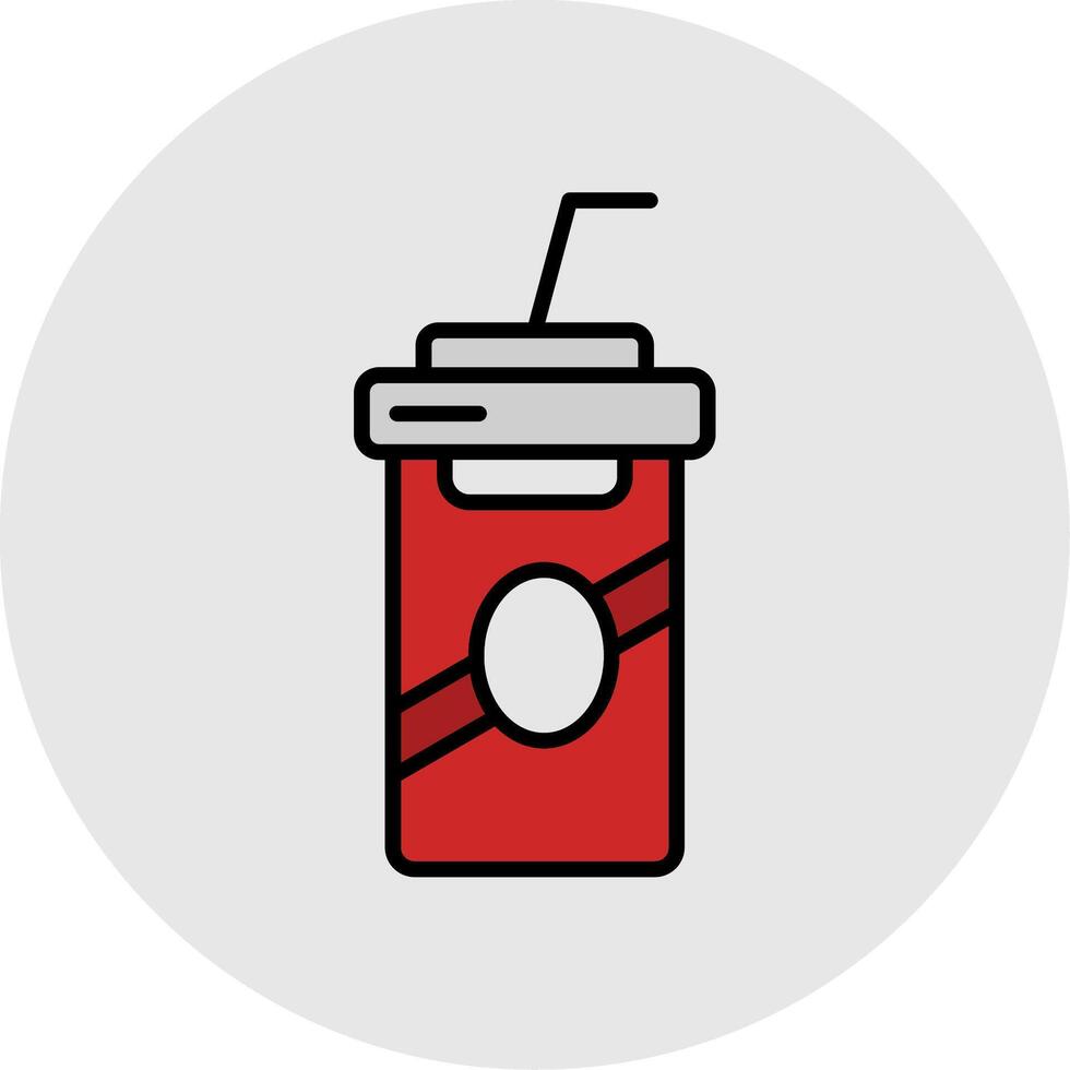 Soft drink Line Filled Light Circle Icon vector