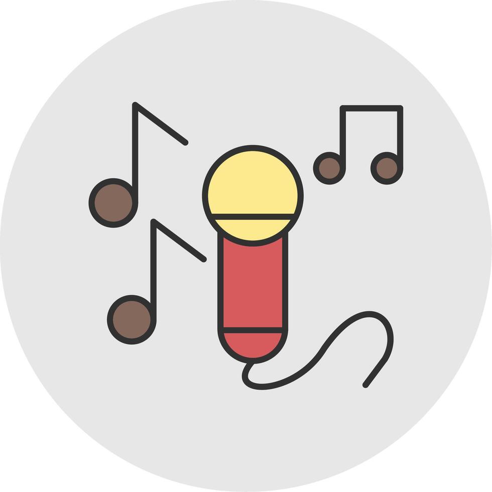 Sing Line Filled Light Circle Icon vector