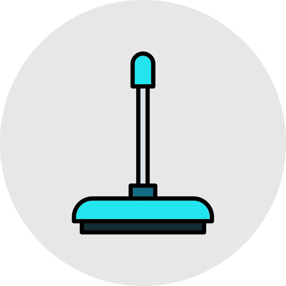 Floor Wiper Line Filled Light Circle Icon vector