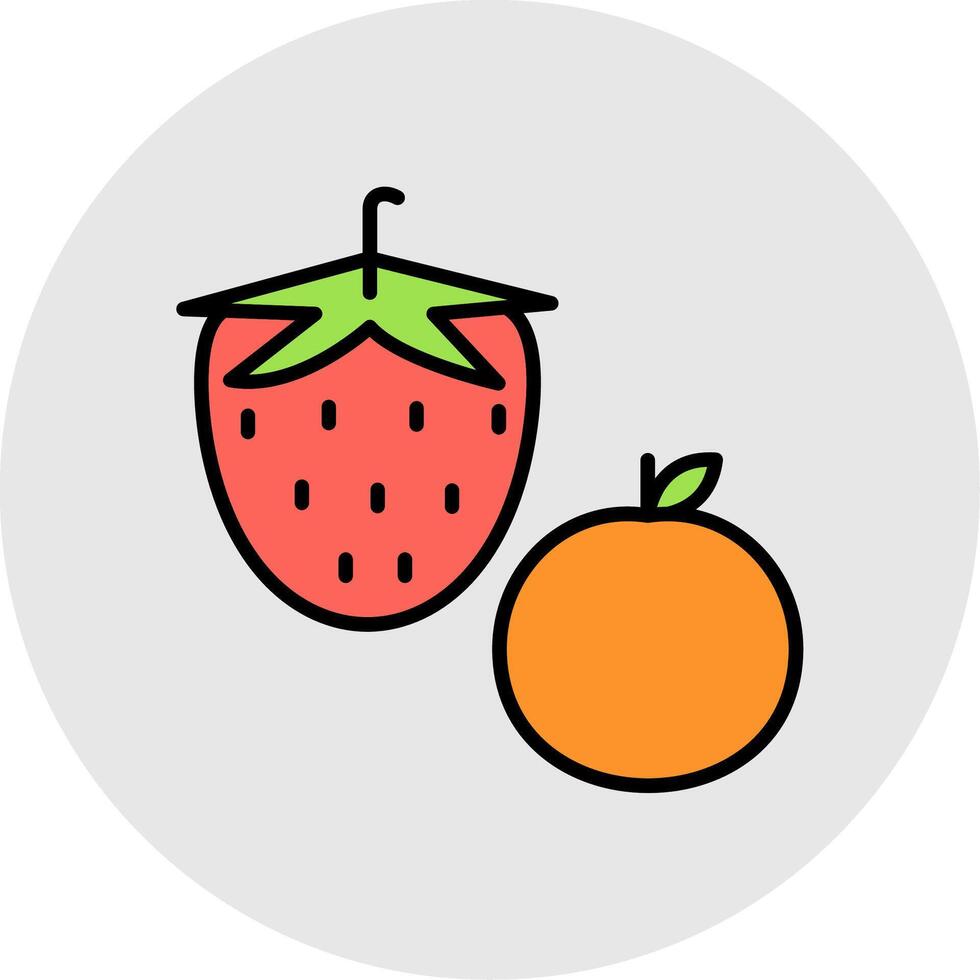 Fruit Line Filled Light Circle Icon vector