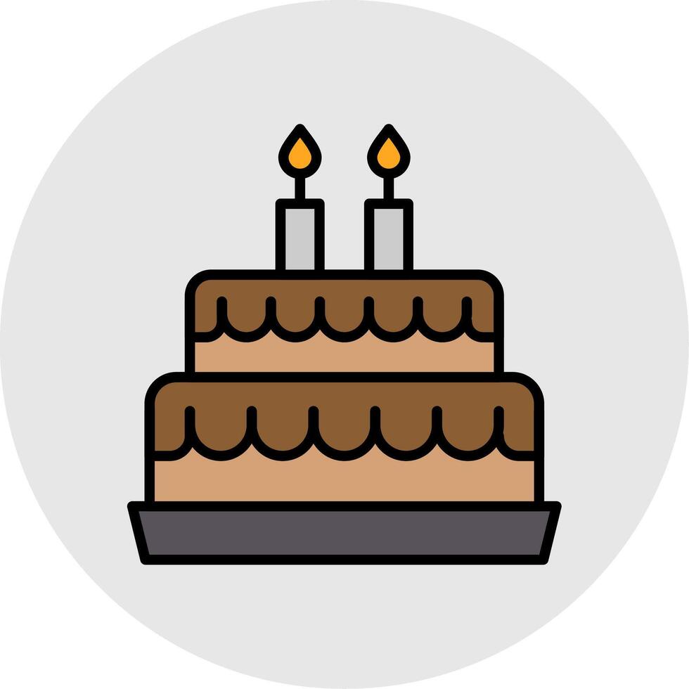 Cake Line Filled Light Circle Icon vector