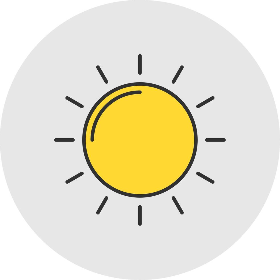 Sun Line Filled Light Circle Icon vector