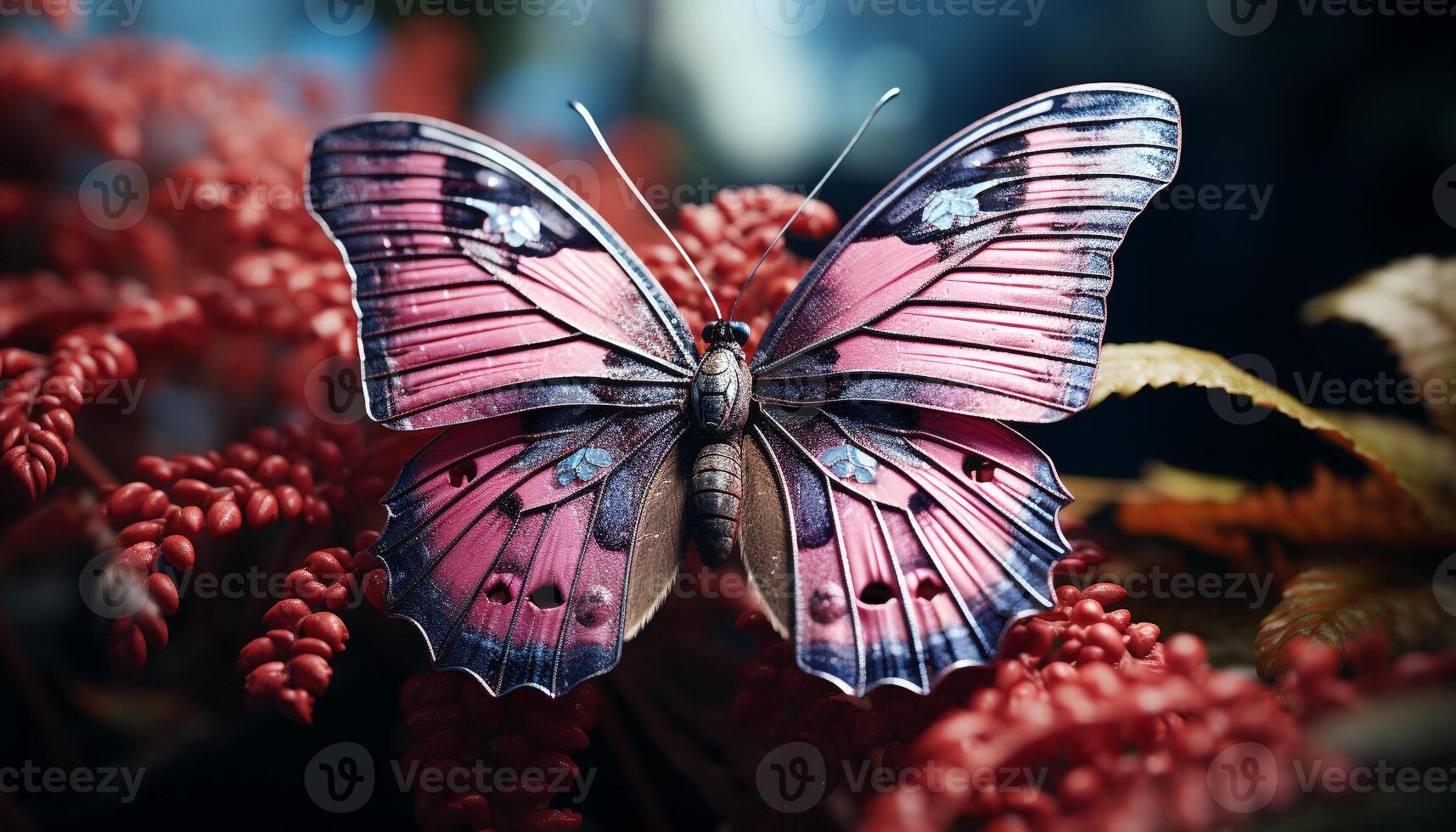 AI generated Vibrant butterfly wing showcases nature beauty and elegance generated by AI photo