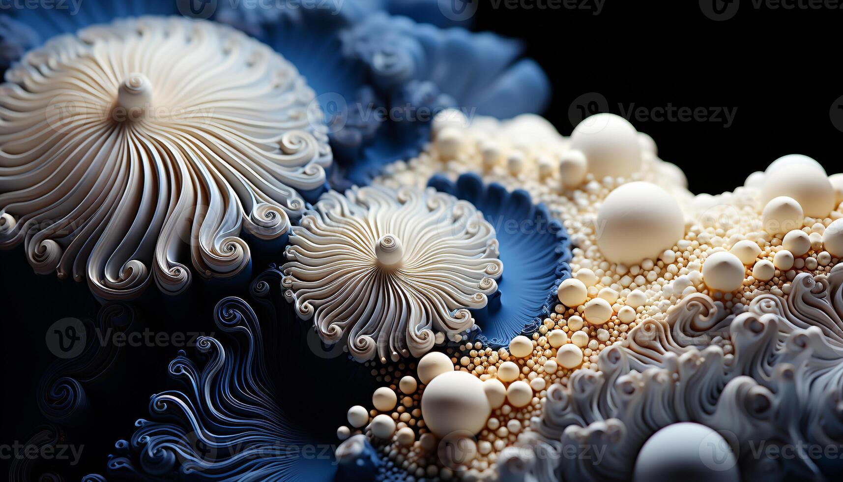AI generated Underwater fish reef with multi colored sea life generated by AI photo