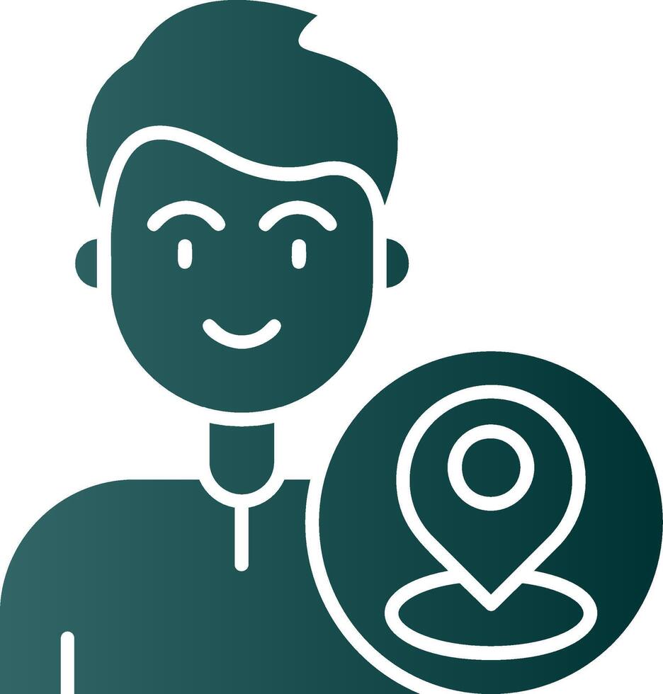 Location Glyph Gradient Green Icon vector