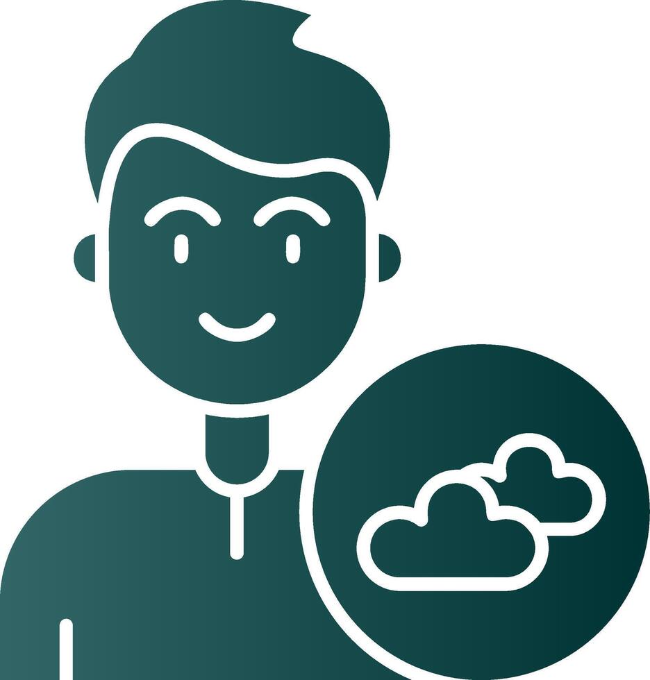 Cloud Glyph Gradient Green Icon vector