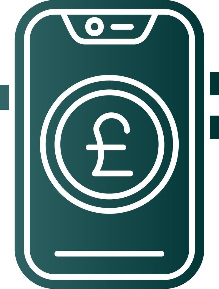 Pound Glyph Gradient Green Icon vector