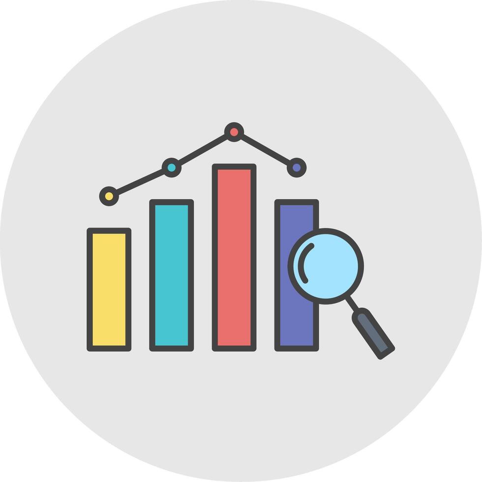 Analysics Line Filled Light Circle Icon vector