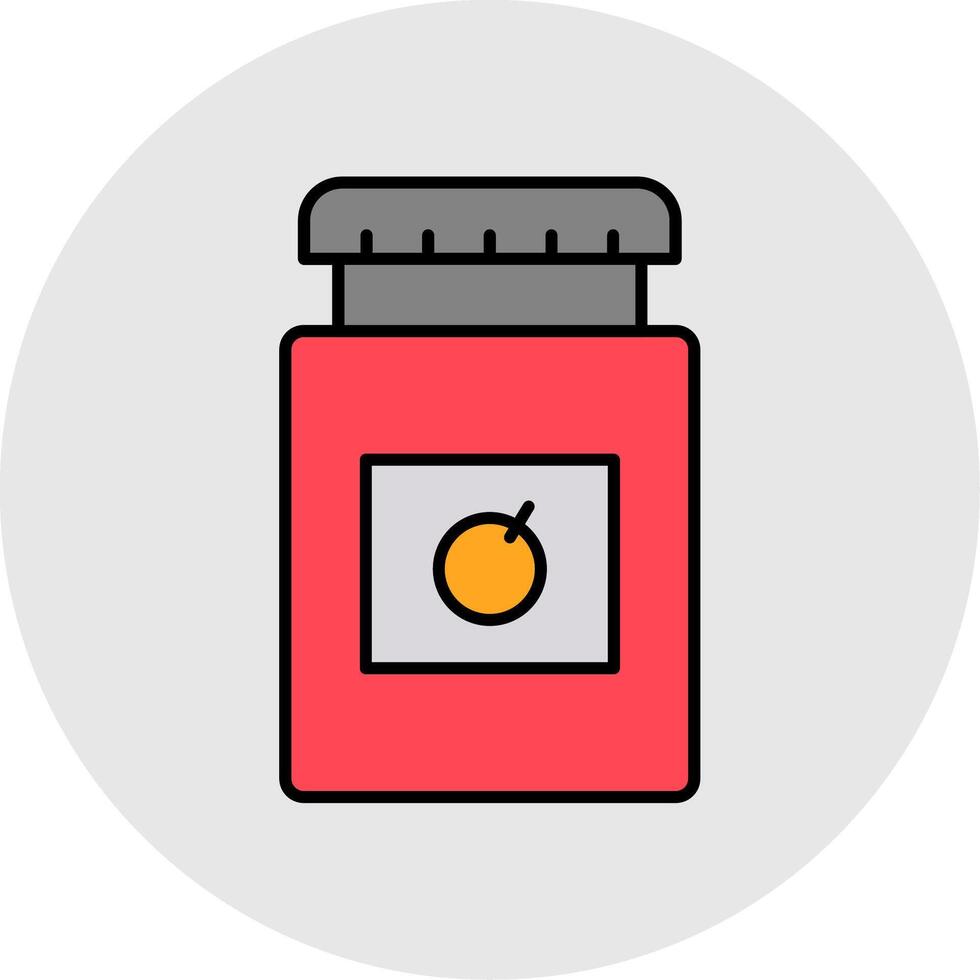 Jam Jar Line Filled Light Circle Icon vector