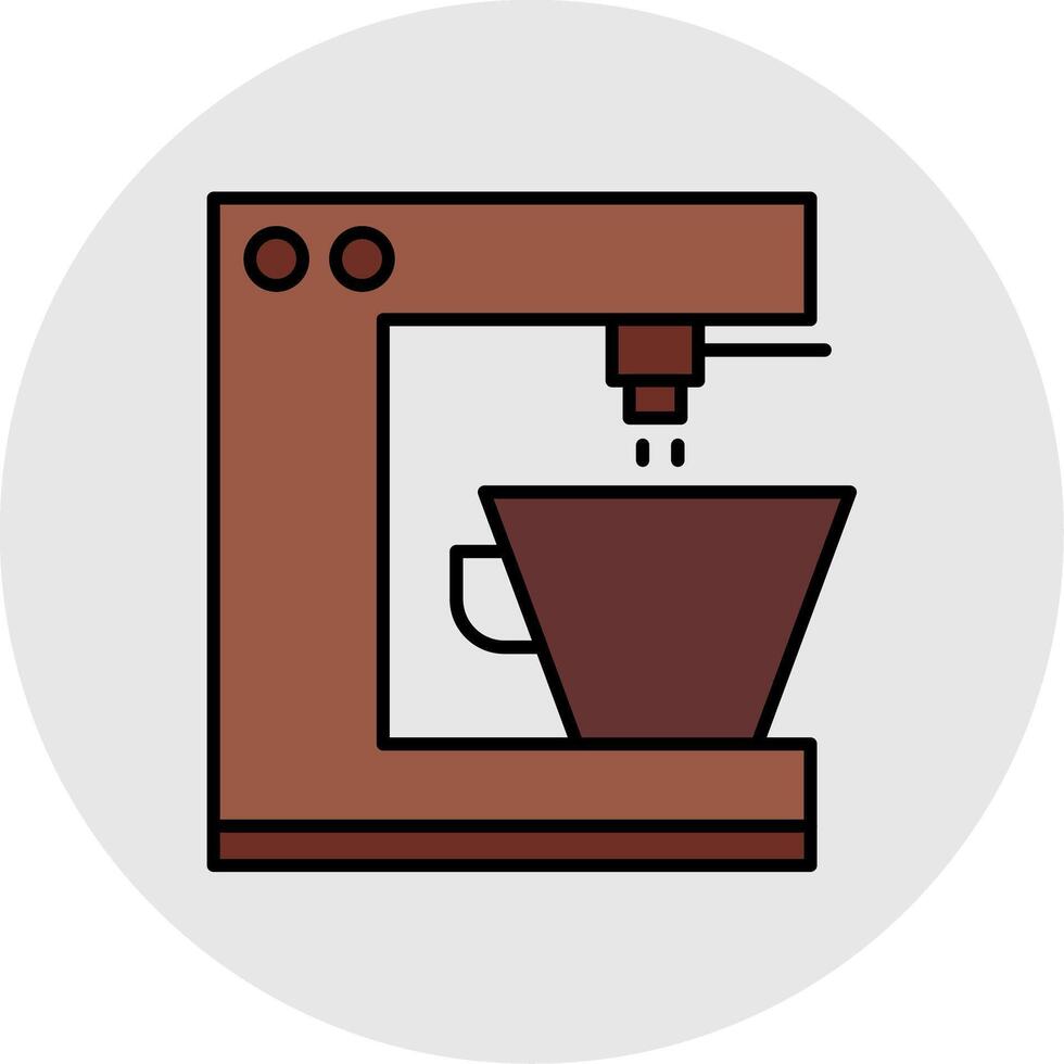 Coffee Machine Line Filled Light Circle Icon vector