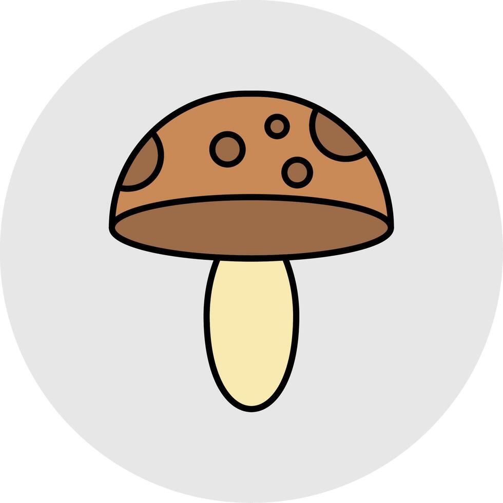 Mushroom Line Filled Light Circle Icon vector