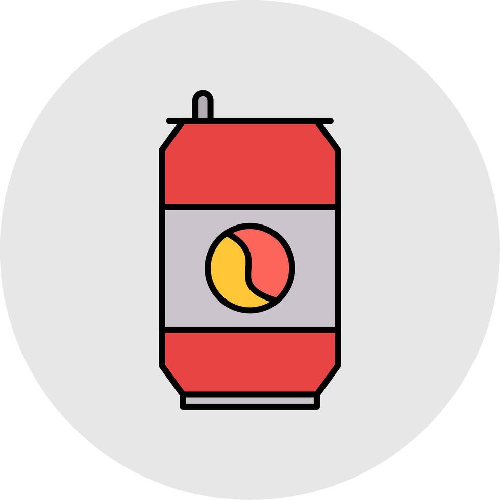 Soda Can Line Filled Light Circle Icon vector