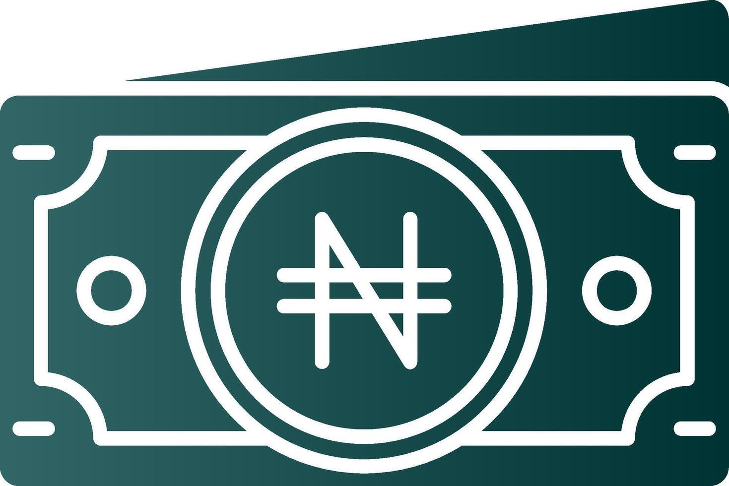 Naira Glyph Gradient Green Icon vector