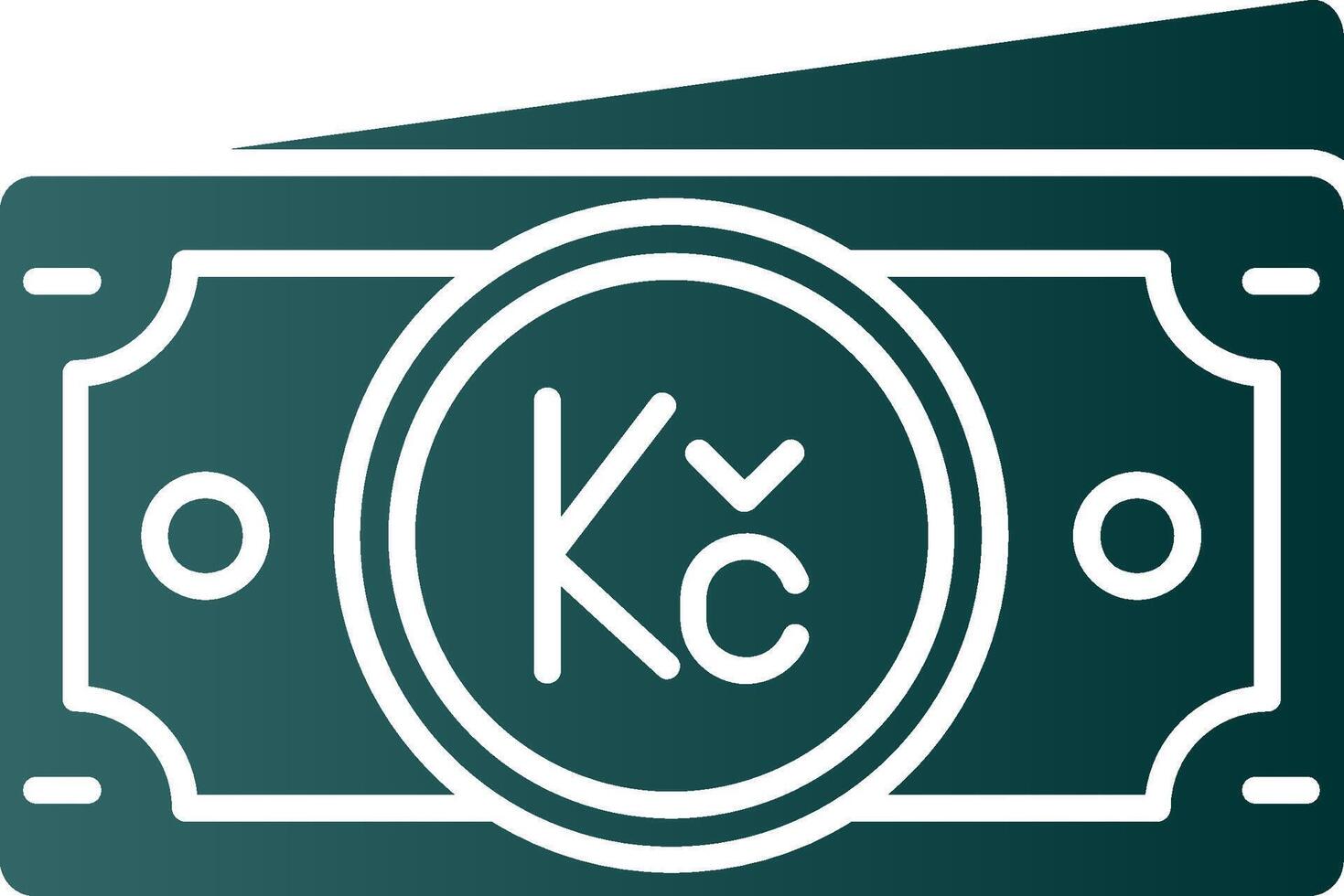 Koruna Glyph Gradient Green Icon vector