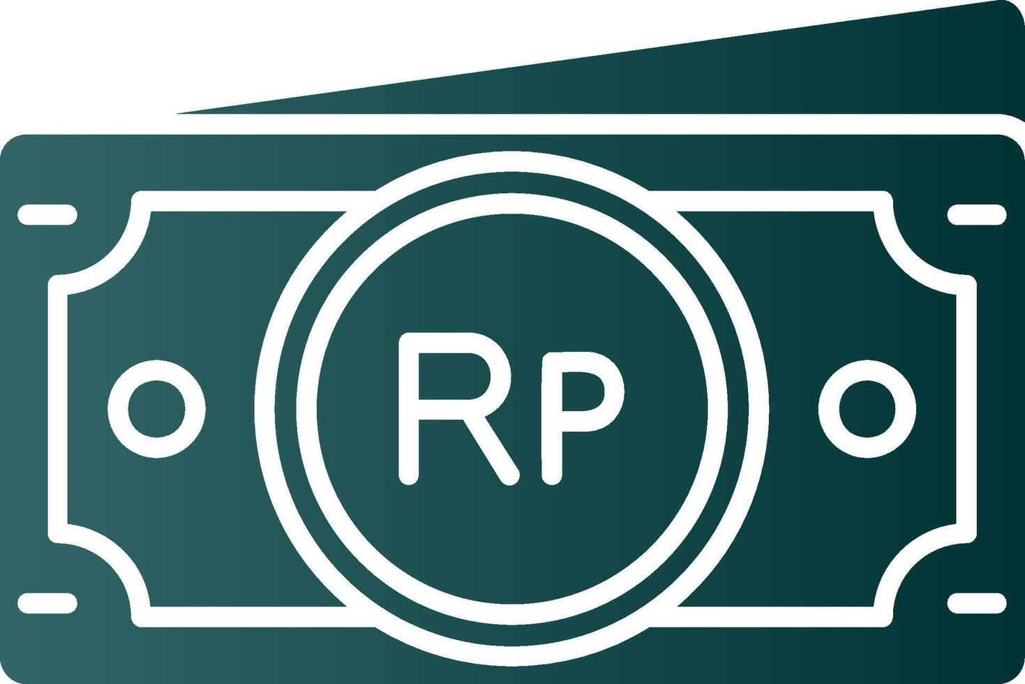 Indonesian rupiah Glyph Gradient Green Icon vector