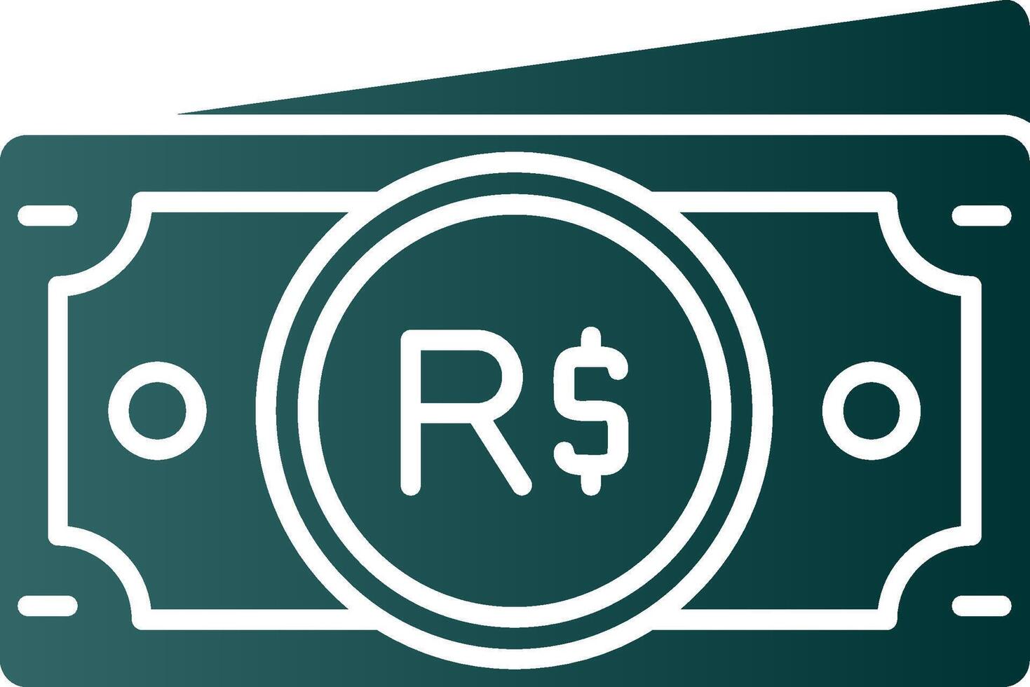 Brazilian real Glyph Gradient Green Icon vector