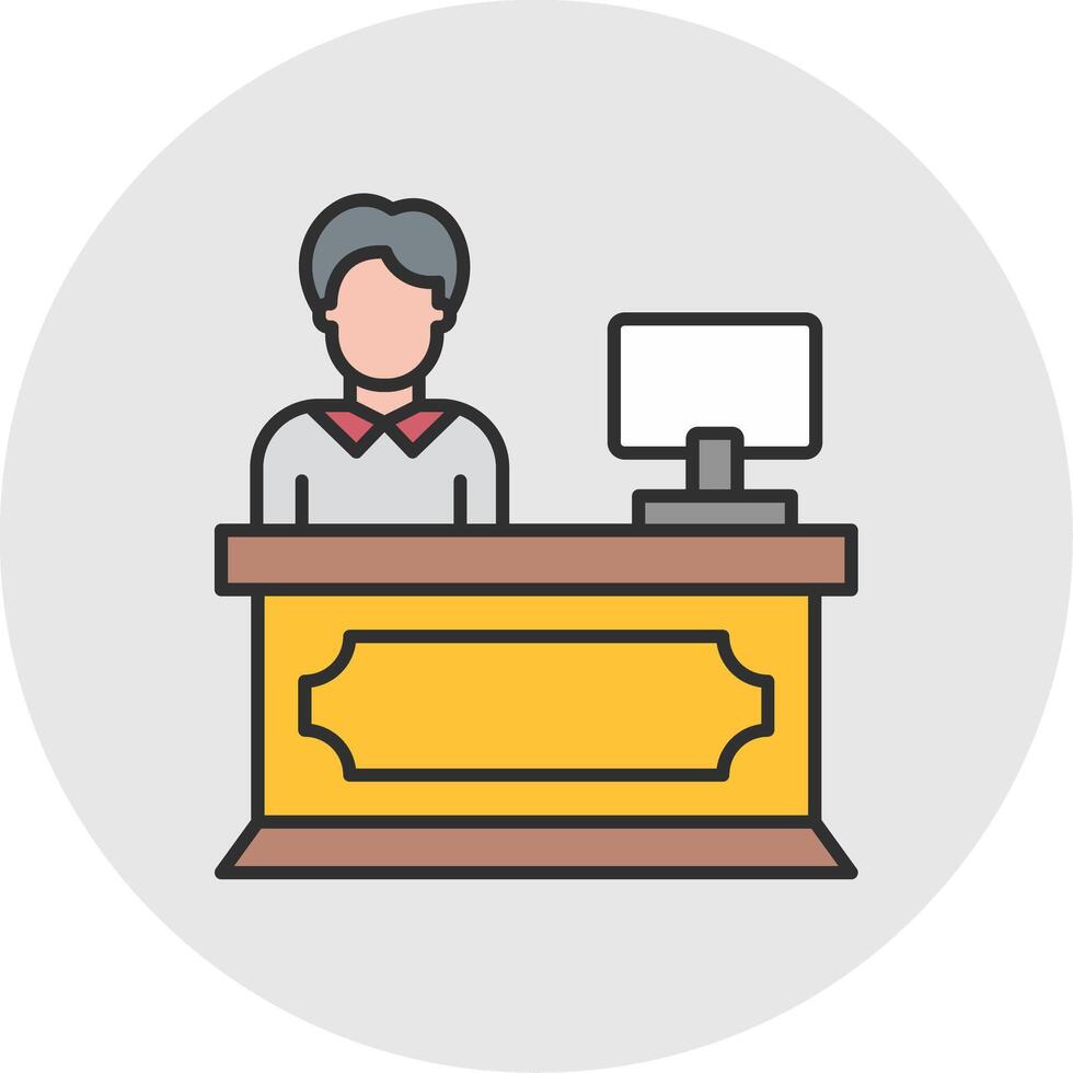 Reception Line Filled Light Circle Icon vector