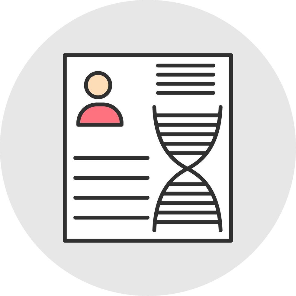 DNA Line Filled Light Circle Icon vector