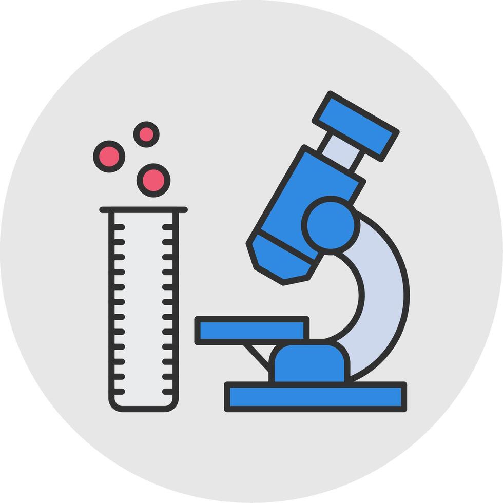 Laboratory Line Filled Light Circle Icon vector