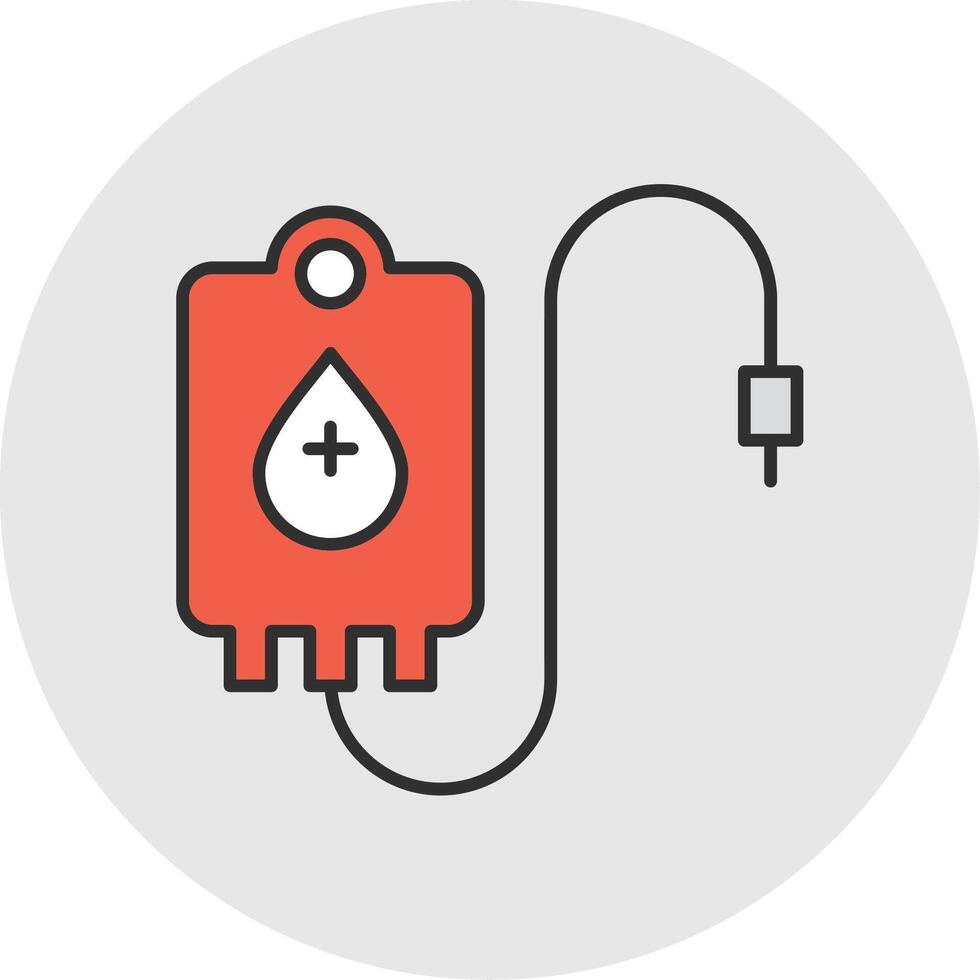 Blood Bag Line Filled Light Circle Icon vector