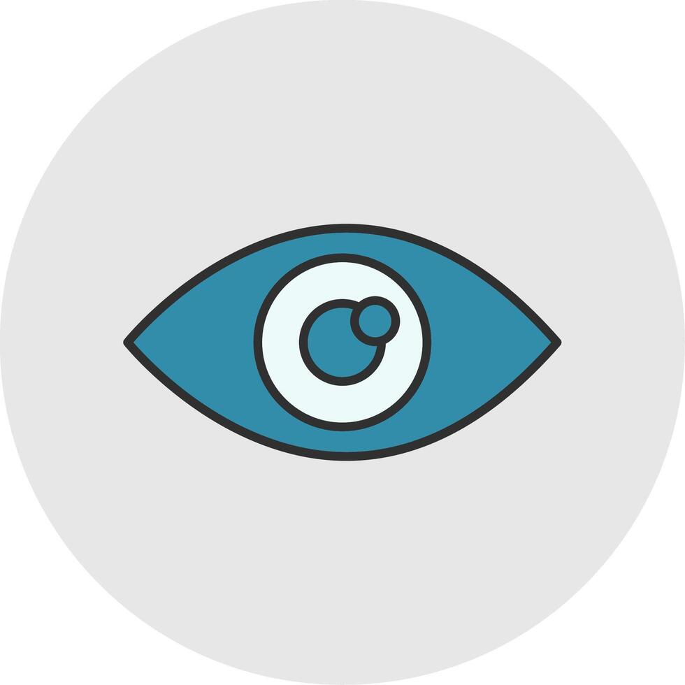 Eye Line Filled Light Circle Icon vector