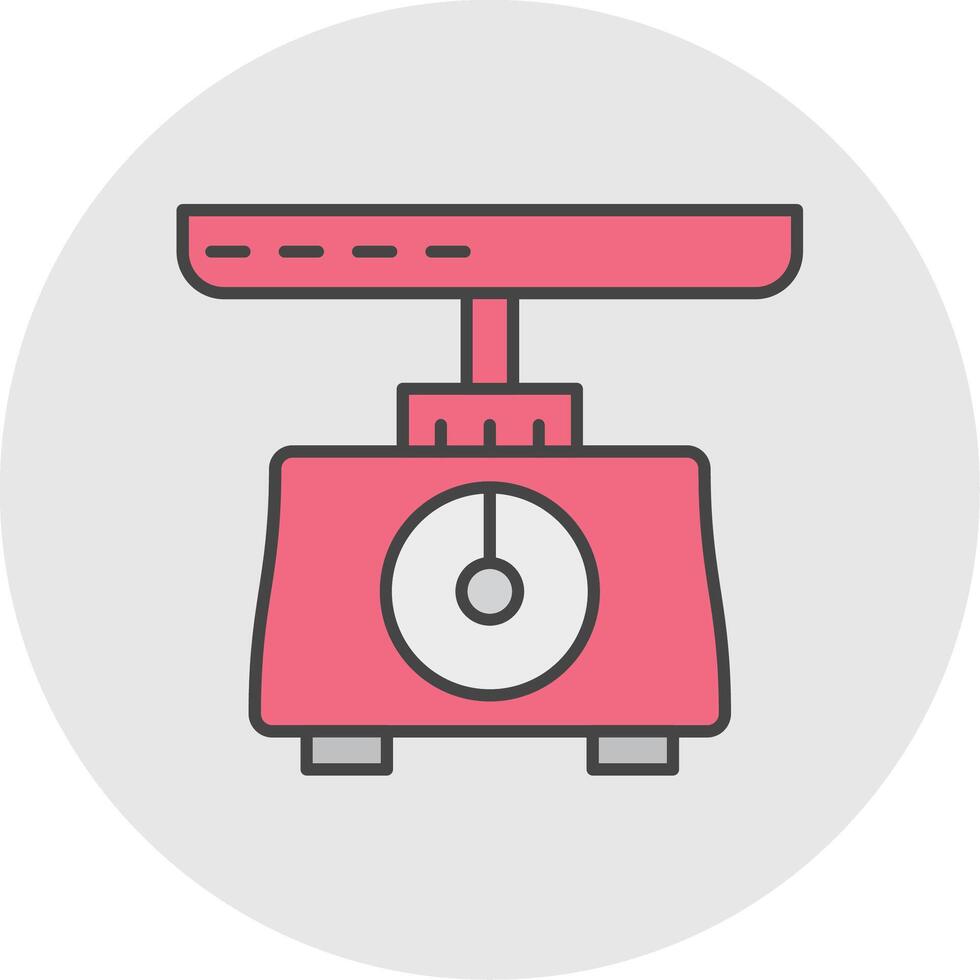 Weighing Scale Line Filled Light Circle Icon vector