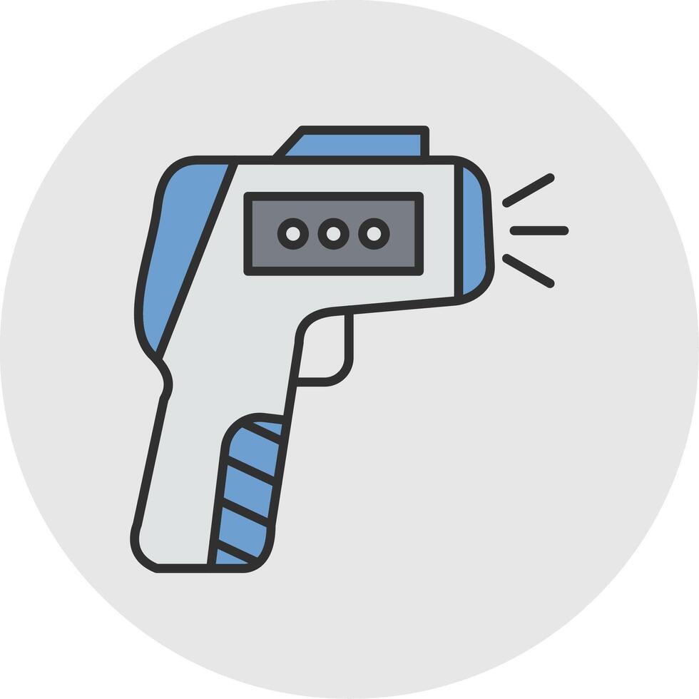 Thermometer Gun Line Filled Light Circle Icon vector