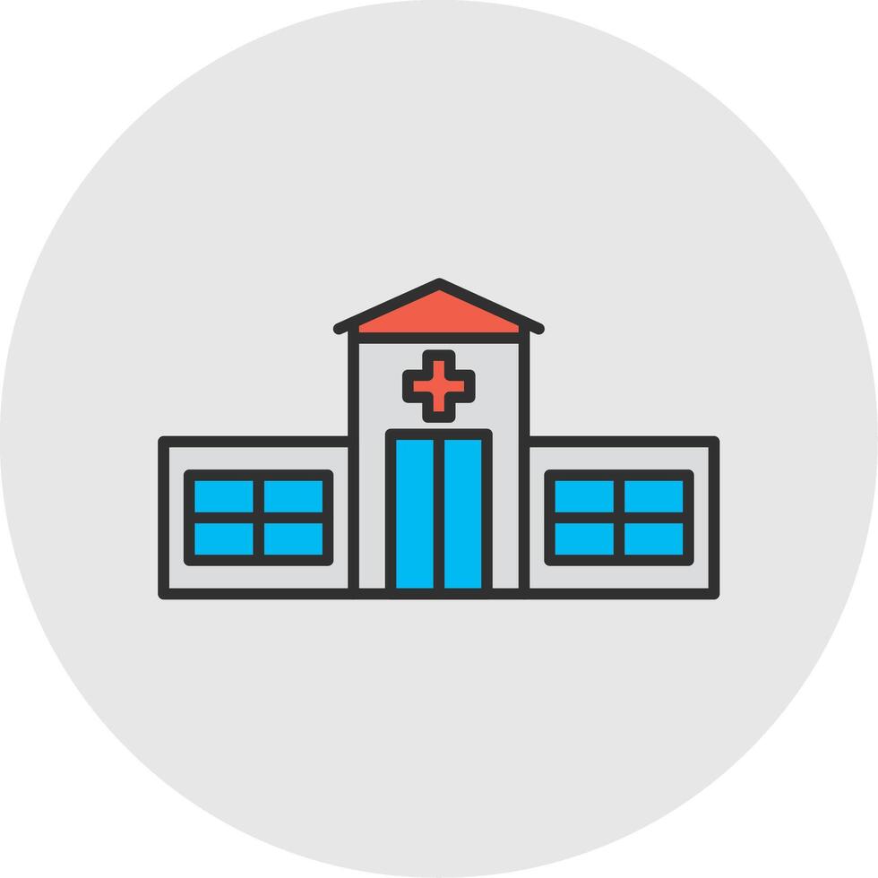 Emergency Room Line Filled Light Circle Icon vector