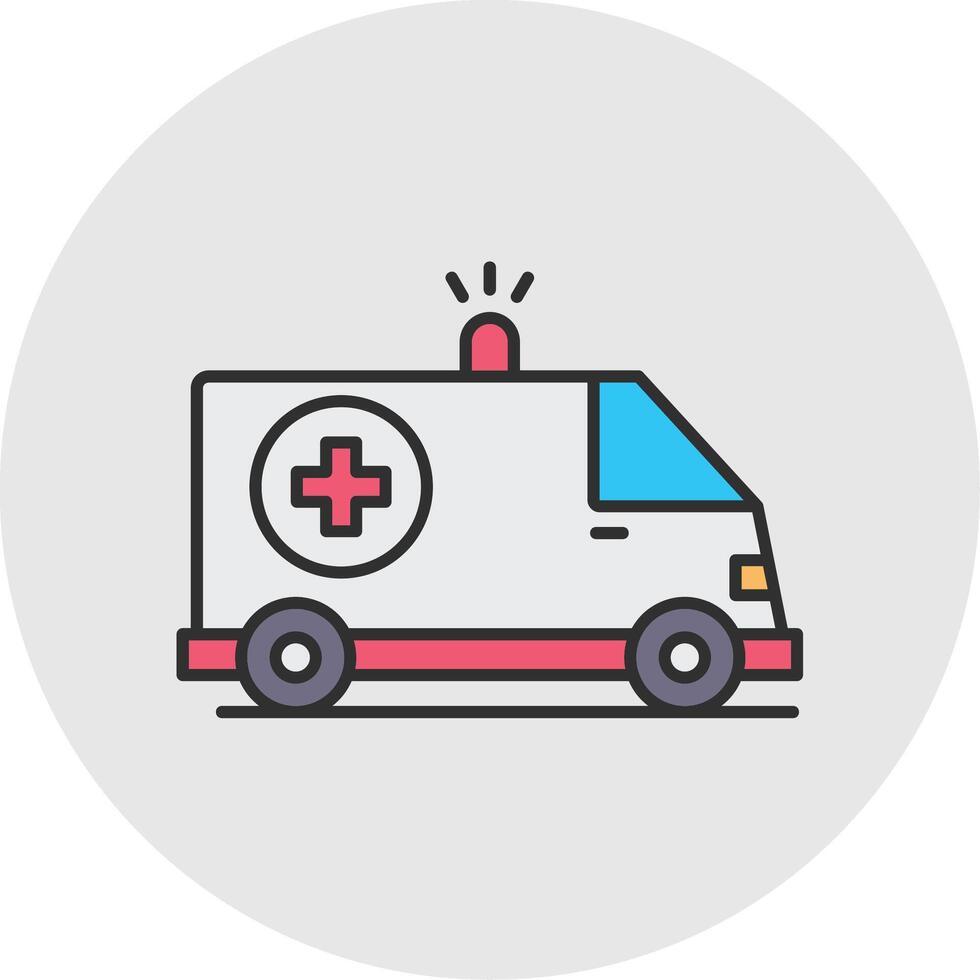 Ambulance Line Filled Light Circle Icon vector