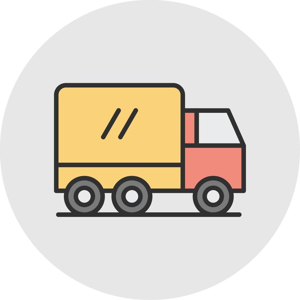 Truck Line Filled Light Circle Icon vector