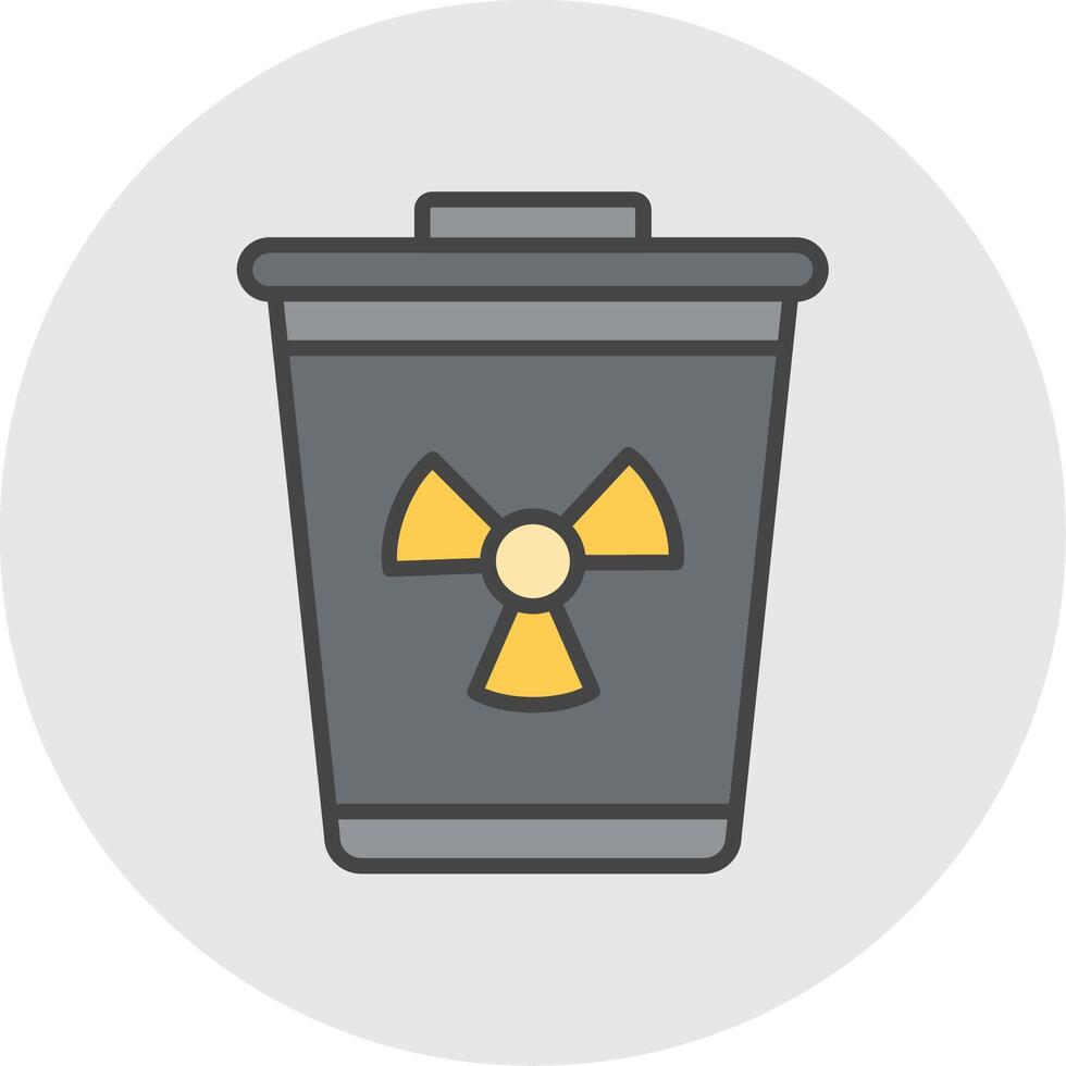 Toxic Waste Line Filled Light Circle Icon vector