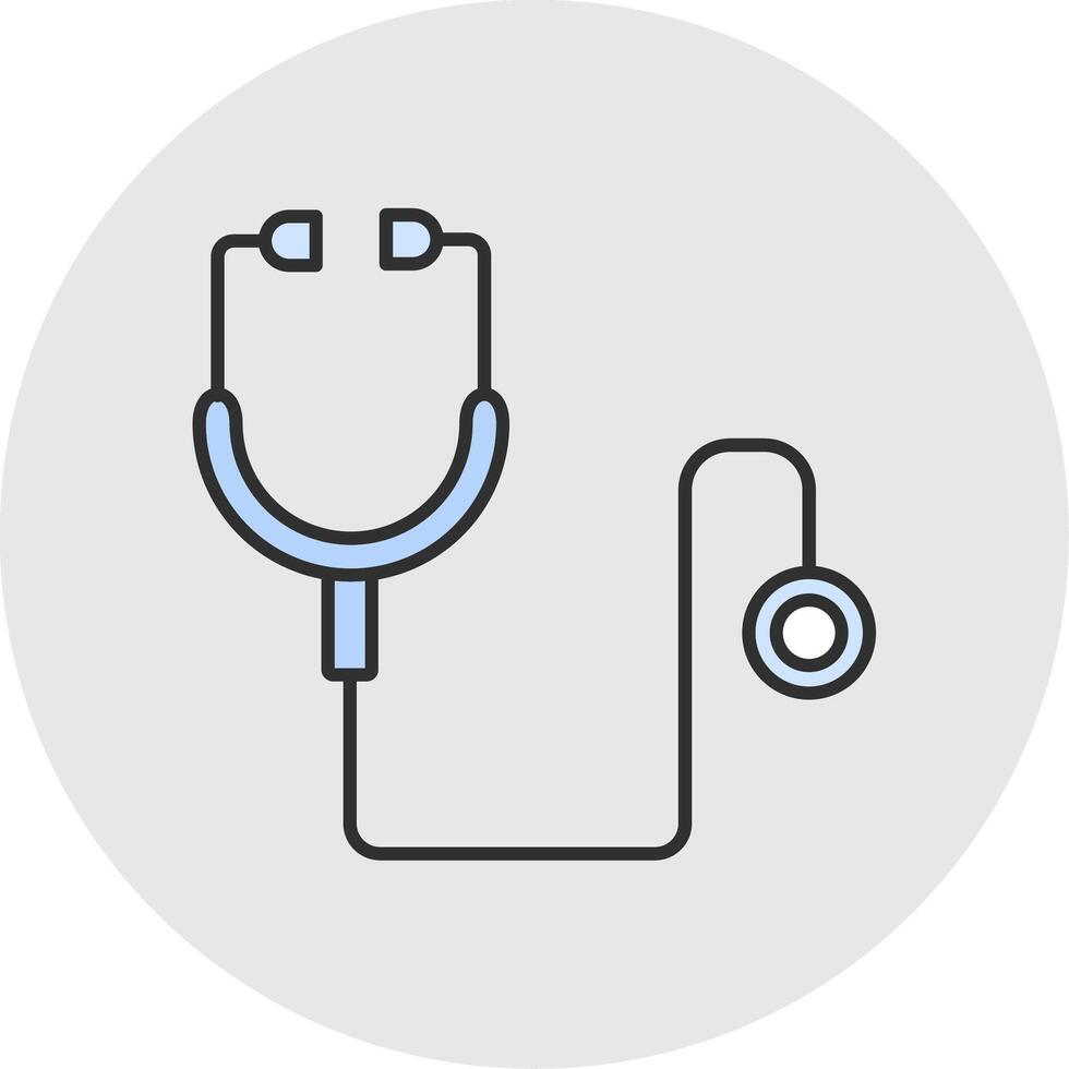 Stethoscope Line Filled Light Circle Icon vector