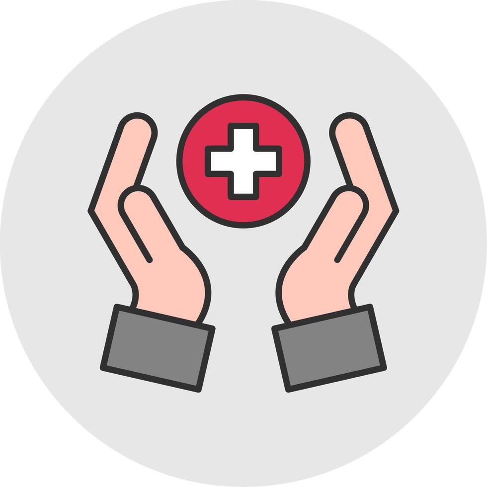 Health Care Line Filled Light Circle Icon vector