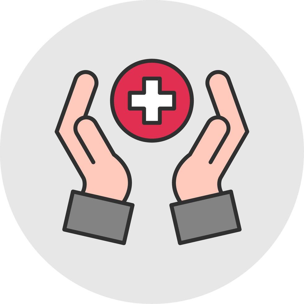 Health Care Line Filled Light Circle Icon vector