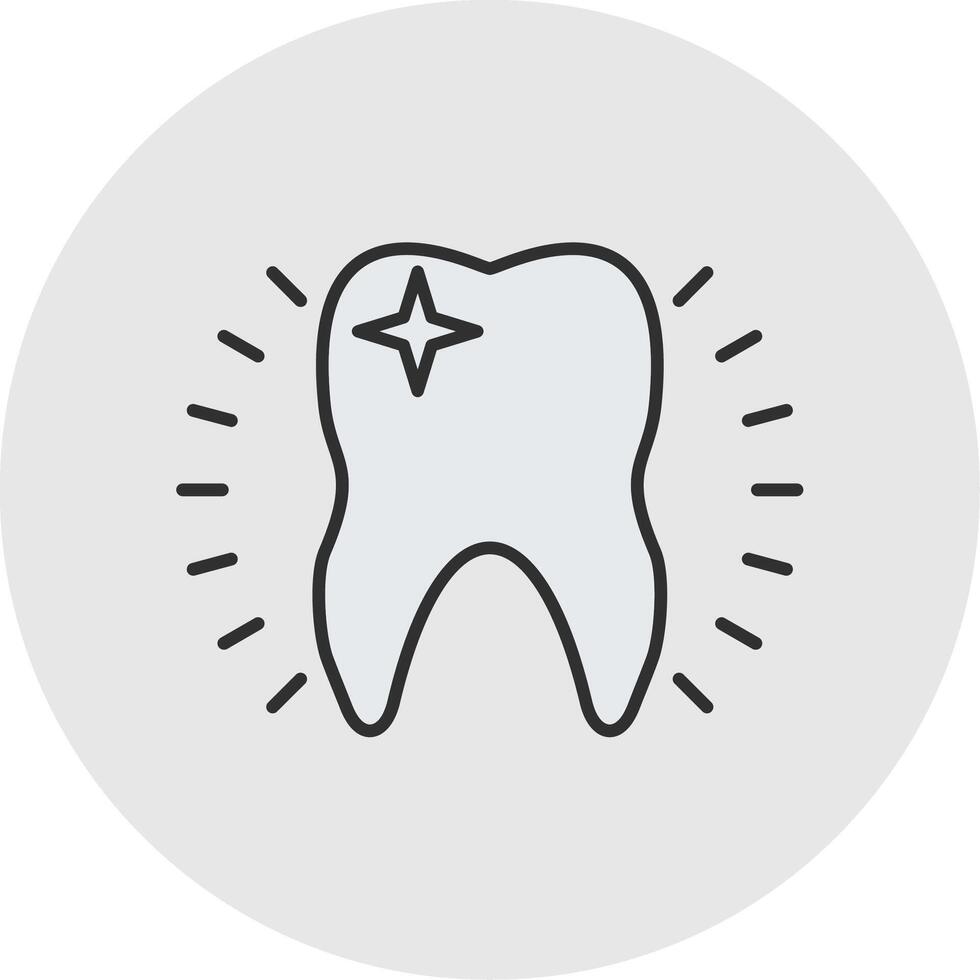 Tooth Line Filled Light Circle Icon vector