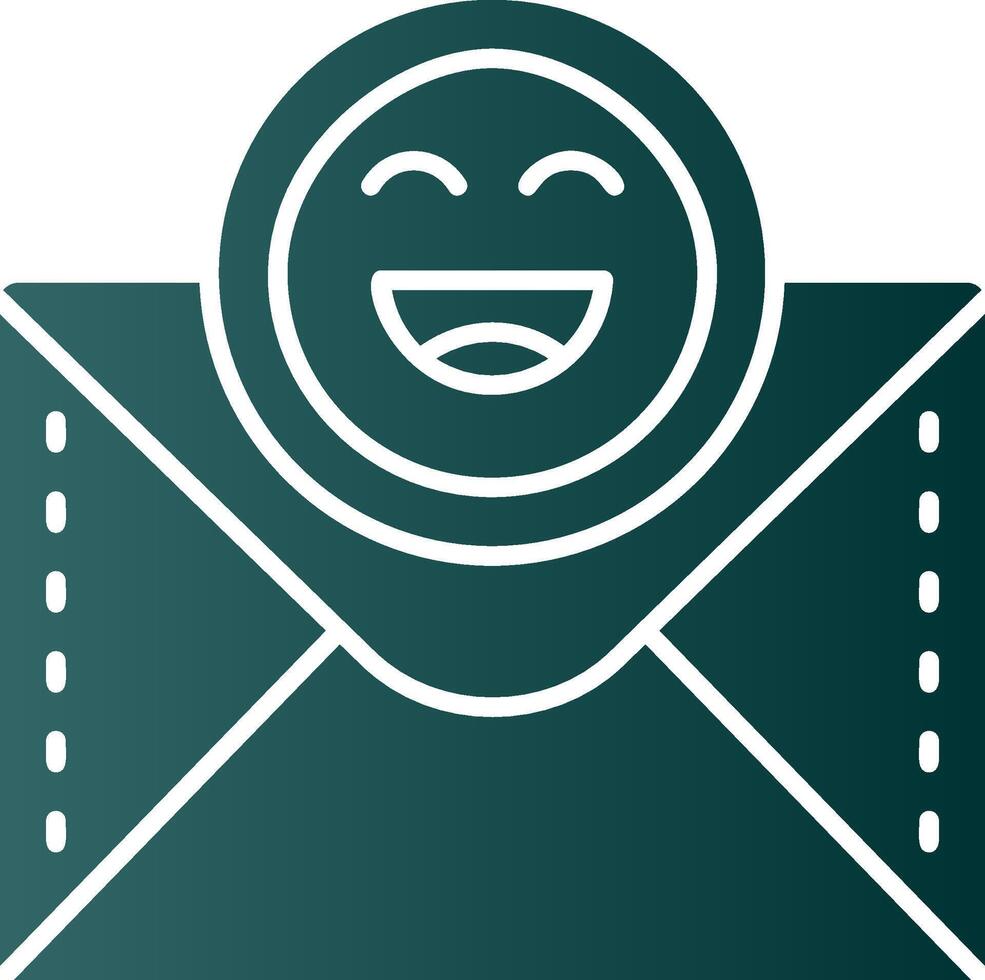 emoji glifo degradado verde icono vector