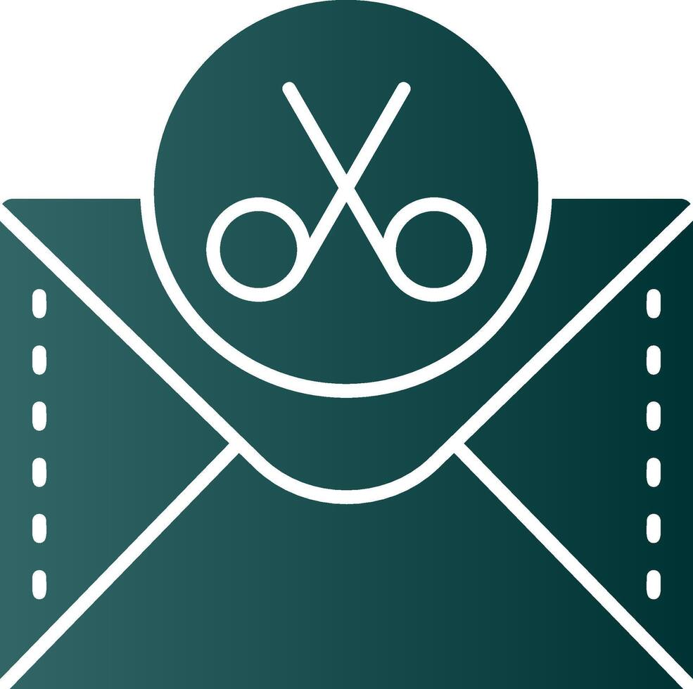 Scissor Glyph Gradient Green Icon vector