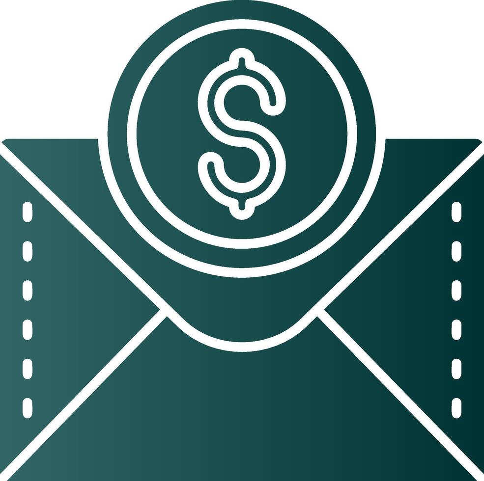 Dollar Glyph Gradient Green Icon vector