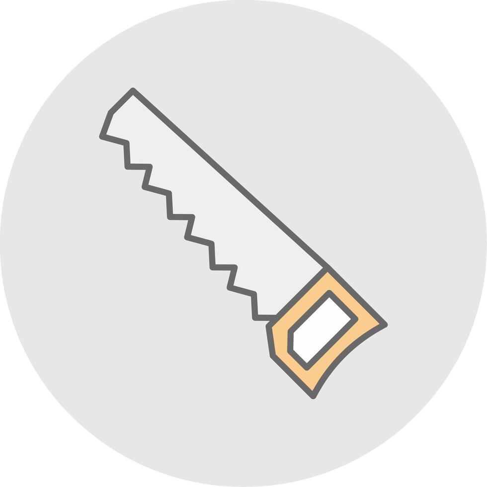 Handsaw Line Filled Light Circle Icon vector