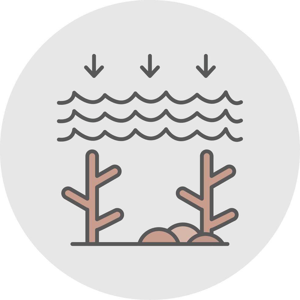 Ocean Acidity Line Filled Light Circle Icon vector