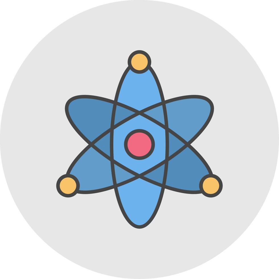 Atom Line Filled Light Circle Icon vector