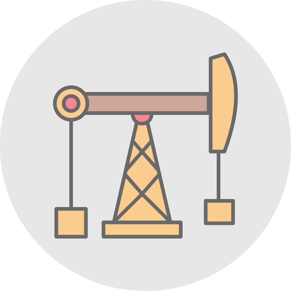 fósil combustible línea lleno ligero circulo icono vector