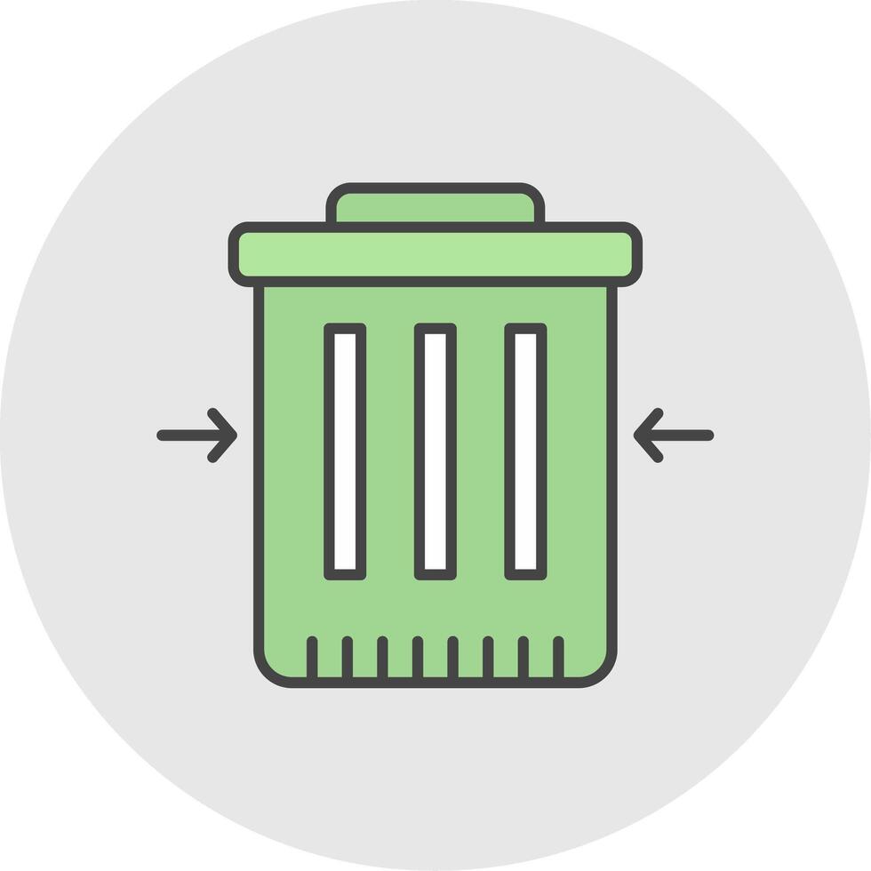 Waste Reduction Line Filled Light Circle Icon vector