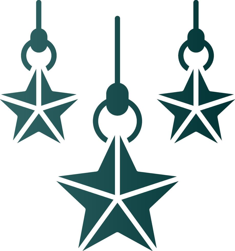 Christmas star Glyph Gradient Green Icon vector