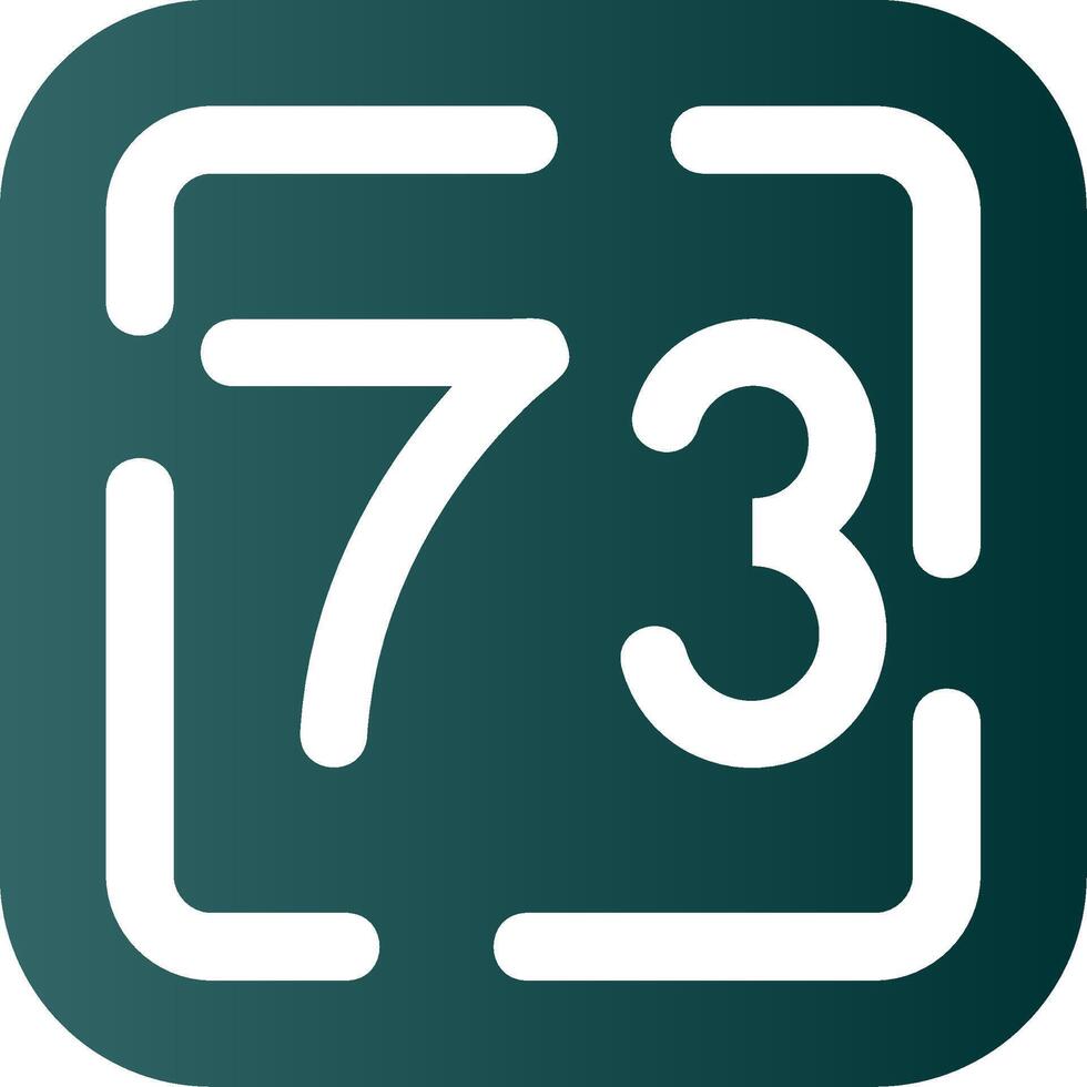 Seventy Three Glyph Gradient Green Icon vector