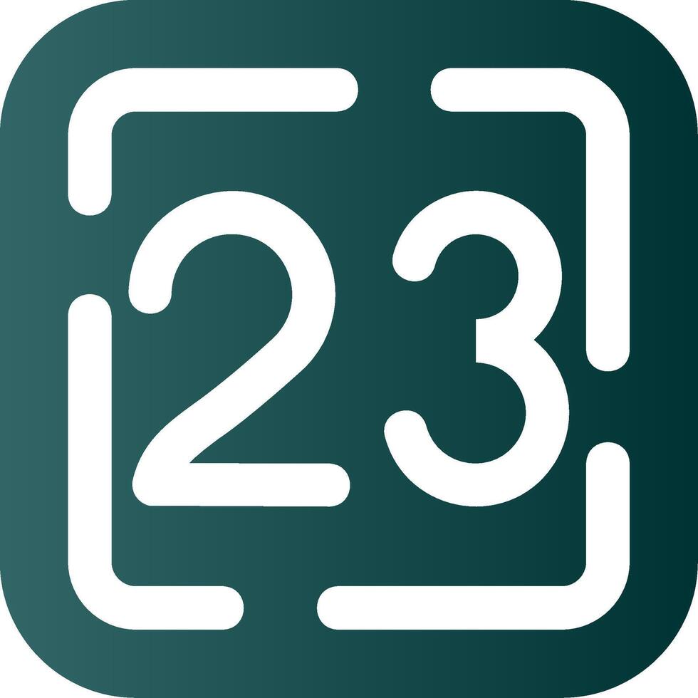Twenty Three Glyph Gradient Green Icon vector