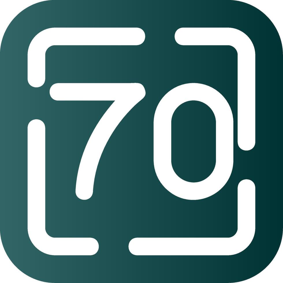 Seventy Glyph Gradient Green Icon vector