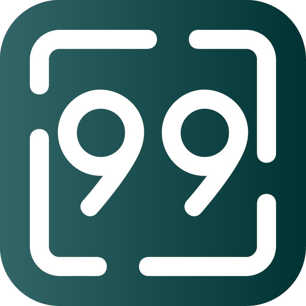 Ninety Nine Glyph Gradient Green Icon vector