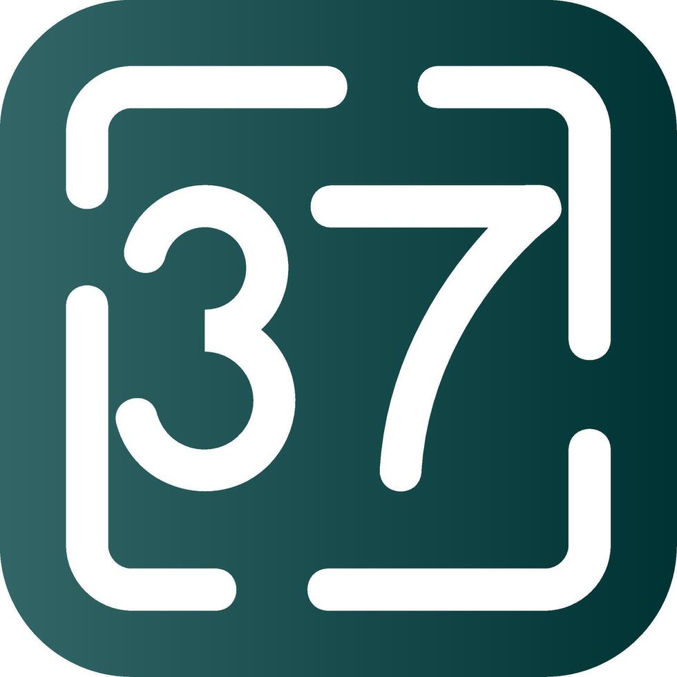 Thirty Seven Glyph Gradient Green Icon vector